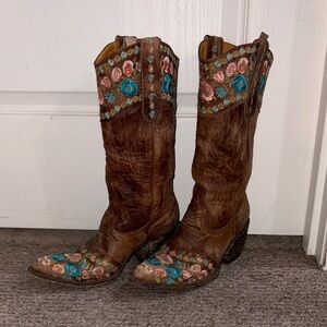 Old Gringo Brown Boots with Floral Embroidery